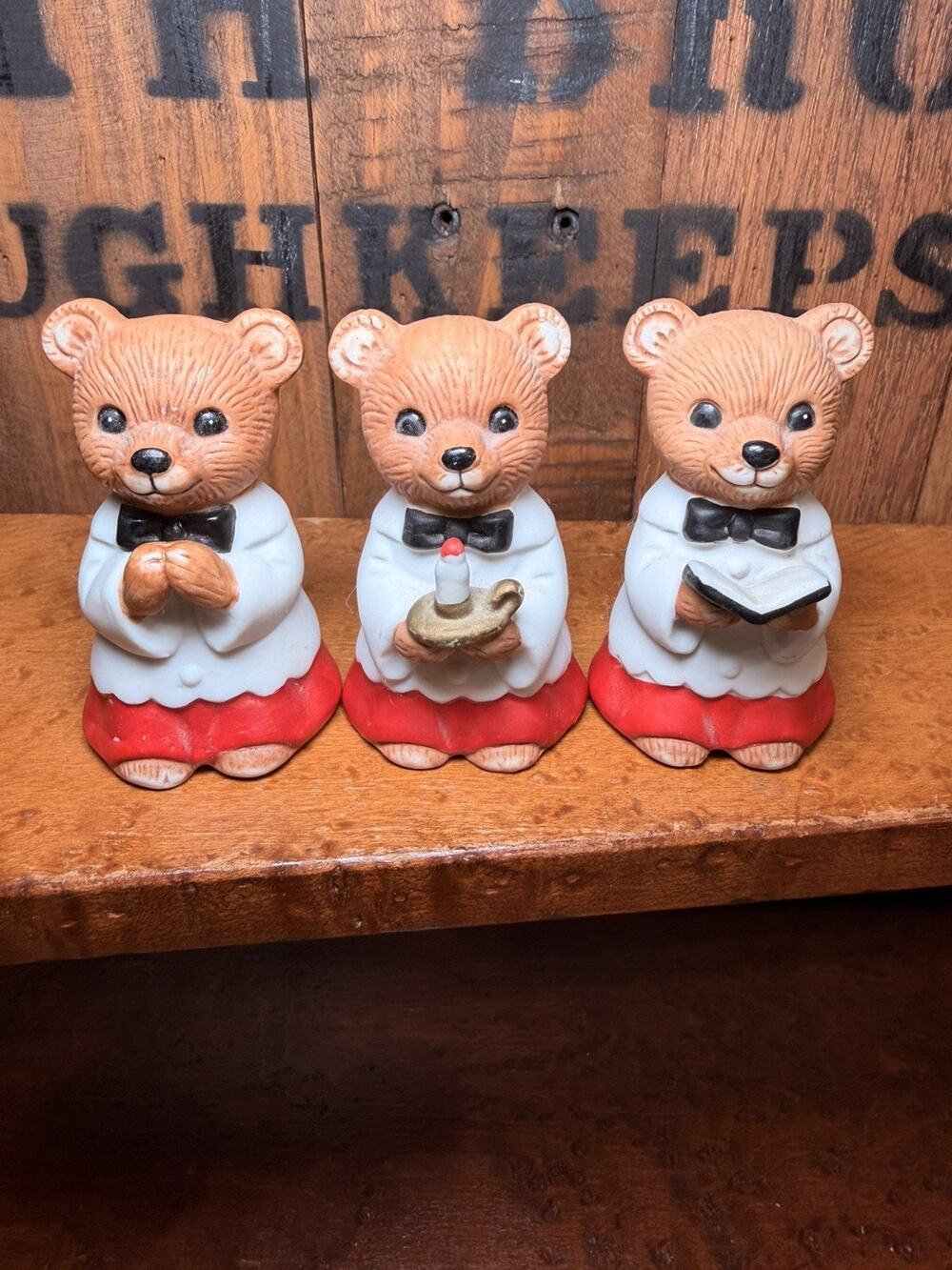 Vintage HOMCO #5100 Choir Bears Christmas Figurines set of 3